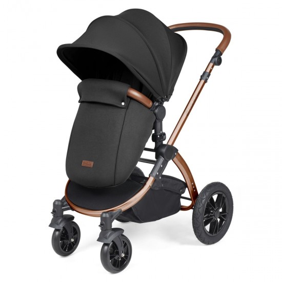 Ickle Bubba Stomp Luxe 2 in 1 Pram Bundle, Midnight / Bronze