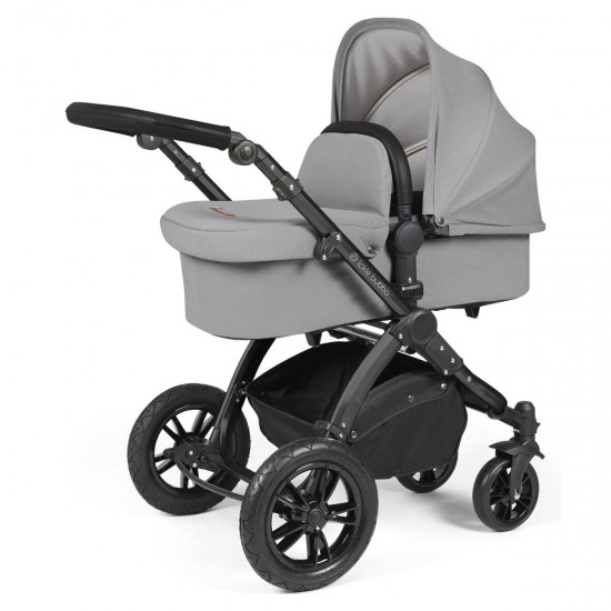 Ickle Bubba Stomp Luxe 2 in 1 Pram Bundle, Pearl Grey / Black