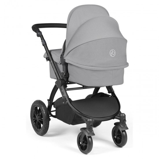 Ickle Bubba Stomp Luxe 2 in 1 Pram Bundle, Pearl Grey / Black