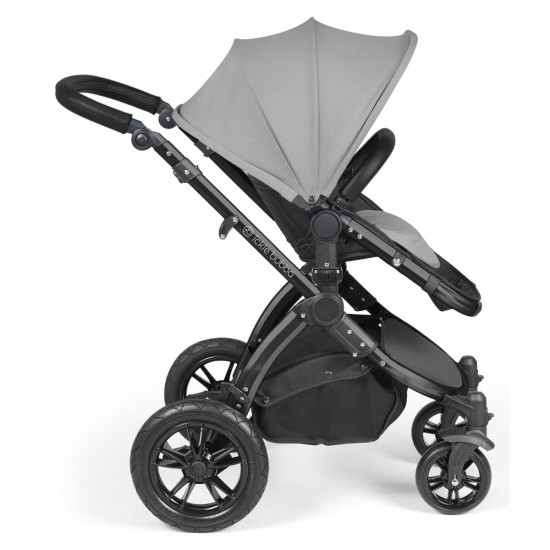 Ickle Bubba Stomp Luxe 2 in 1 Pram Bundle, Pearl Grey / Black