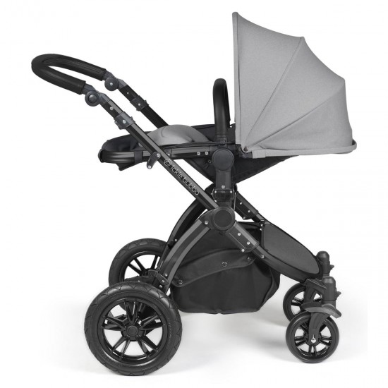 Ickle Bubba Stomp Luxe 2 in 1 Pram Bundle, Pearl Grey / Black