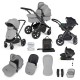 Ickle Bubba Stomp Luxe All in One Stratus i-Size Travel System Bundle, Pearl Grey / Black