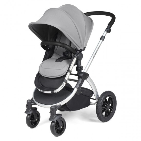 Ickle Bubba Stomp Luxe 2 in 1 Pram Bundle, Pearl Grey / Silver