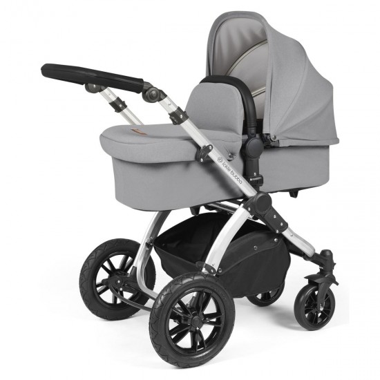 Ickle Bubba Stomp Luxe All in One Cirrus i-Size Travel System Bundle, Pearl Grey / Silver