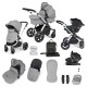 Ickle Bubba Stomp Luxe All in One Stratus i-Size Travel System Bundle, Pearl Grey / Black