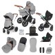 Ickle Bubba Stomp Luxe All in One Cirrus i-Size Travel System Bundle, Pearl Grey / Silver