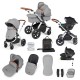 Ickle Bubba Stomp Luxe All in One Stratus i-Size Travel System Bundle, Pearl Grey / Black