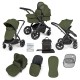 Ickle Bubba Stomp Luxe 2 in 1 Pram Bundle, Woodland / Black