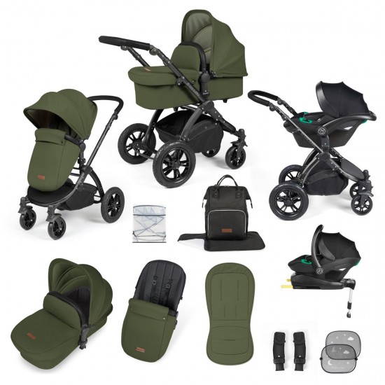 Ickle Bubba Stomp Luxe All in One Stratus i-Size Travel System, Woodland / Black