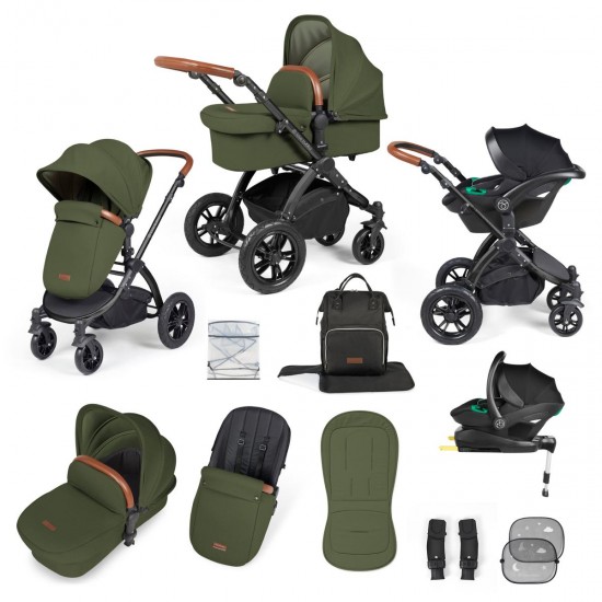 Ickle Bubba Stomp Luxe All in One Stratus i-Size Travel System, Woodland / Black