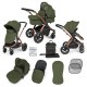 Ickle Bubba Stomp Luxe 2 in 1 Pram Bundle, Woodland / Bronze