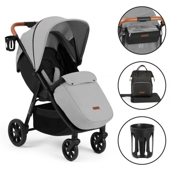 Ickle Bubba Stomp Stride Prime Stroller, Pearl Grey