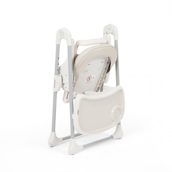 Ickle Bubba Switch Multi Function Highchair + Pink Feeding Set, Pearl Grey