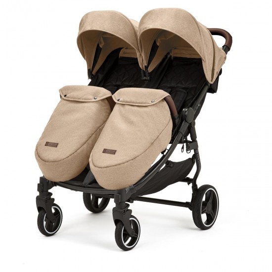 Ickle Bubba Venus Prime Double Stroller, Biscuit