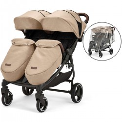 Ickle Bubba Venus Max Double Stroller, Biscuit