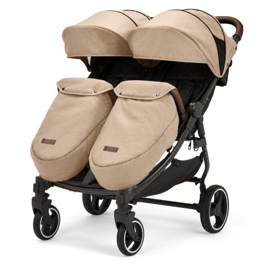 Ickle Bubba Venus Prime Double Stroller, Biscuit