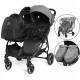 Ickle Bubba Venus Prime Double Stroller, Grey