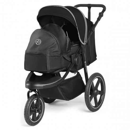 Ickle Bubba Venus Prime Jogger Stroller & Newborn Cocoon Bundle, Black