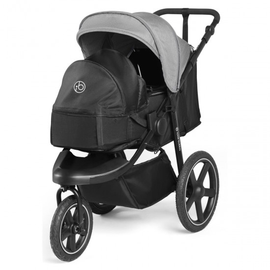 Ickle Bubba Venus Prime Jogger Stroller i-Size Travel System Bundle with Isofix Base, Space Grey