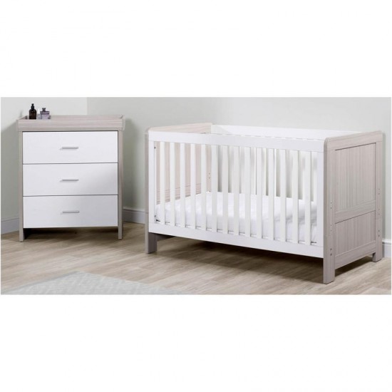 Ickle Bubba Pembrey 2 Piece Furniture Set, Ash Grey & White