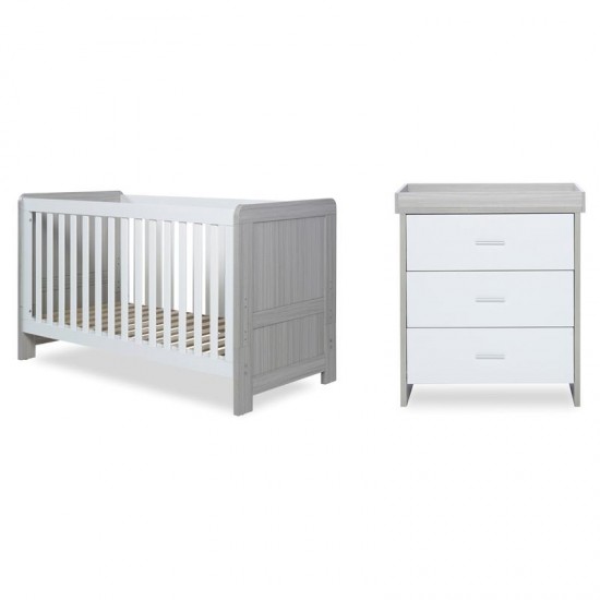 Ickle Bubba Pembrey 2 Piece Furniture Set, Ash Grey & White