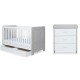 Ickle Bubba Pembrey 2 Piece Furniture Set, Under Drawer & Mattress, Ash Grey & White