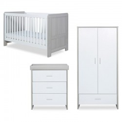 Ickle Bubba Pembrey 3 Piece Furniture Set, Ash Grey & White