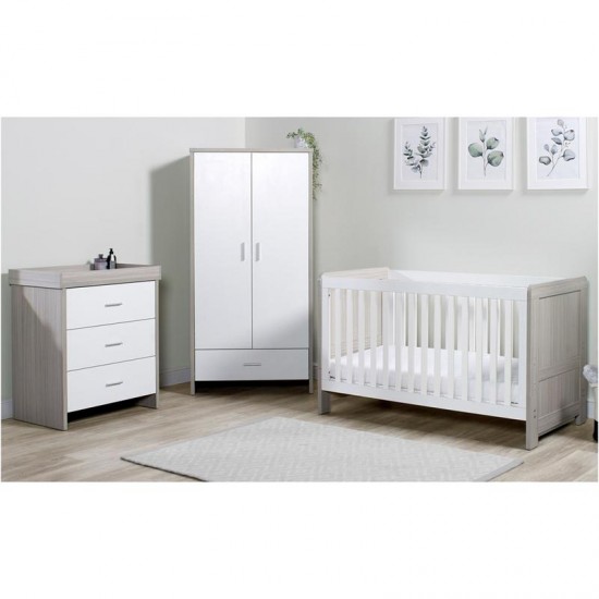 Ickle Bubba Pembrey 3 Piece Furniture Set, Ash Grey & White