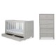 Ickle Bubba Pembrey Cot Bed, Under Drawer and Tall Chest, Ash Grey