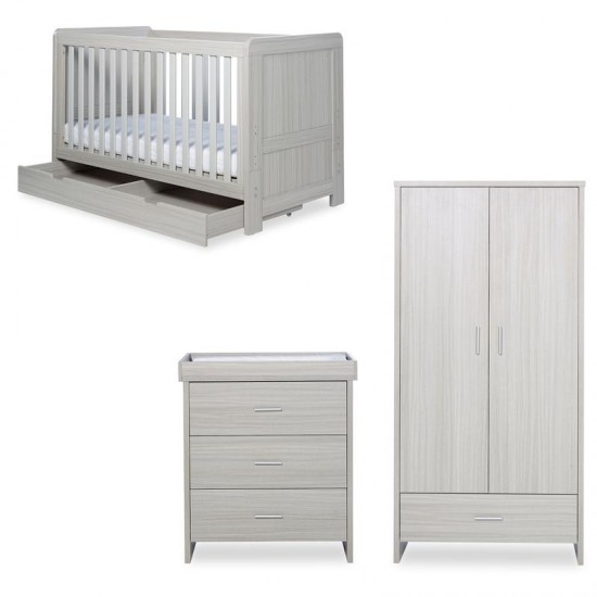 Ickle Bubba Pembrey 3 Piece Furniture Set, Under Drawer & Mattress, Ash Grey