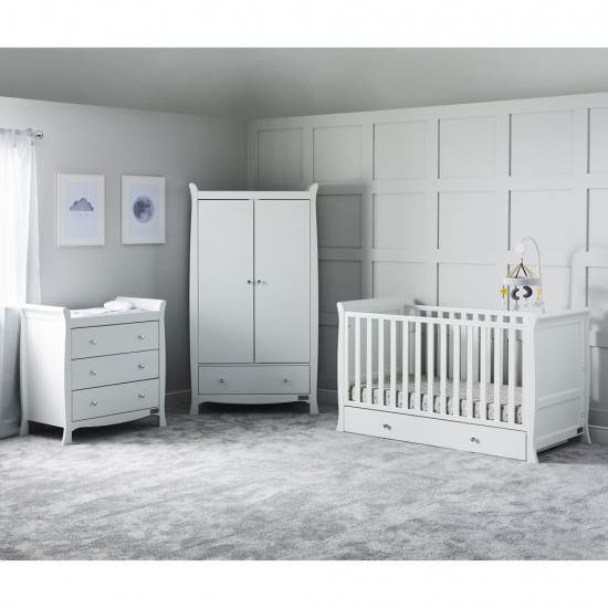 Ickle Bubba Snowdon Classic Sleigh 3 Piece Room Set with Mattress, White