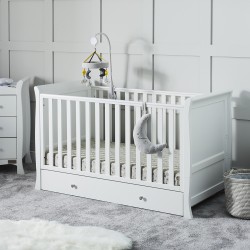 Ickle Bubba Snowdon Classic Sleigh Cot Bed, White