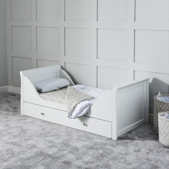 Ickle Bubba Snowdon Classic Sleigh 2 Piece Room Set with Mattress, White