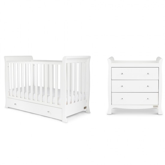 Ickle Bubba Snowdon 4 in 1 Mini 2 Piece Room Set with Mattress, White