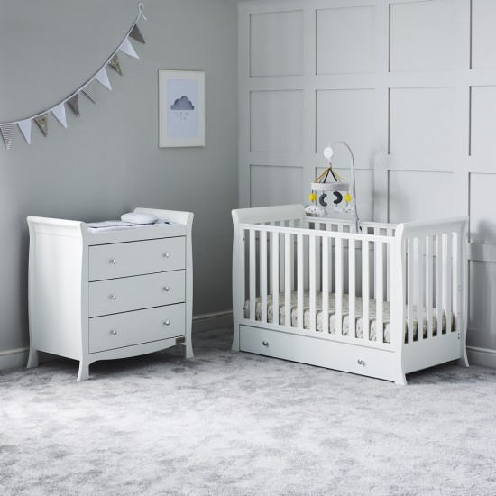 Ickle Bubba Snowdon 4 in 1 Mini 2 Piece Room Set with Mattress, White