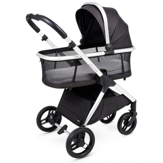 Insevio Dolphin 3 in 1 Travel System + Joie Gemm & Isofix Base, Black Pearl