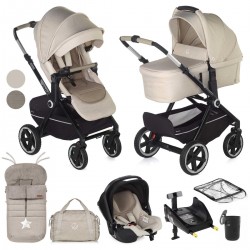 Jane Crosslight-3 + Sweet + Koos iSize, 10 Piece Travel System Bundle, Desert