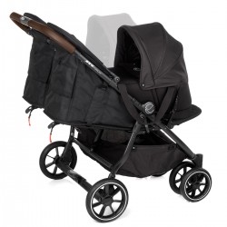 Jane Twinlink Pushchair + 1 Smart Carrycot, Cold Black