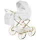 Junama Dolce Dolls Pram, White Gold