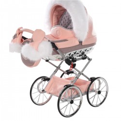 Junama Handcraft Glitter Dolls Pram, Pink