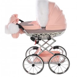 Junama Handcraft Glitter Dolls Pram, Pink