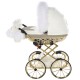 Junama Handcraft Glitter Dolls Pram, White Gold