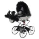 Junama Handcraft Glitter Dolls Pram, Black Silver