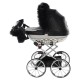 Junama Handcraft Glitter Dolls Pram, Black Silver