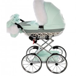 Junama Handcraft Glitter Dolls Pram, Mint