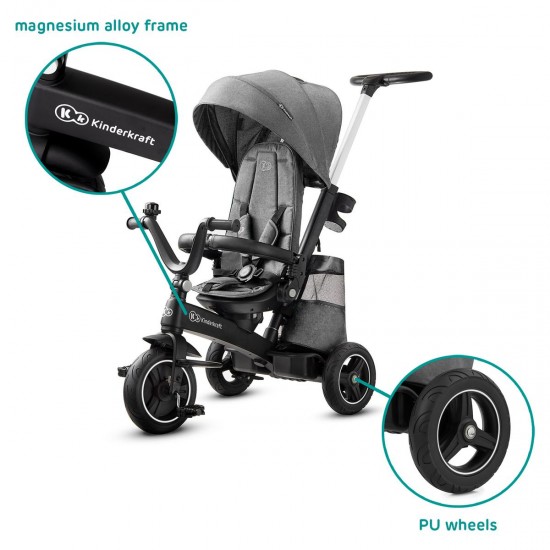 Kinderkraft EASYTWIST 5 in 1 Trike, Platinum Grey