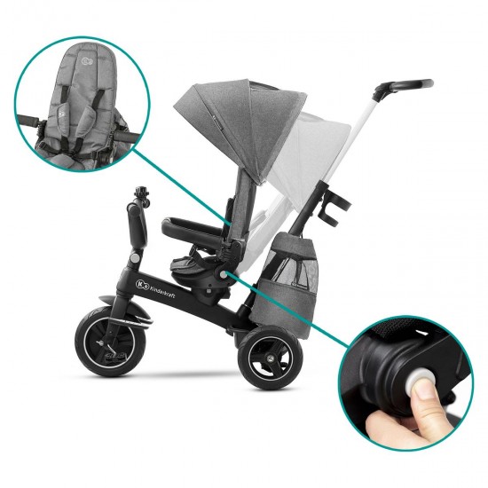 Kinderkraft EASYTWIST 5 in 1 Trike, Platinum Grey