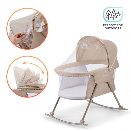 Kinderkraft LOVI 3-in-1 Rocker Crib, Beige