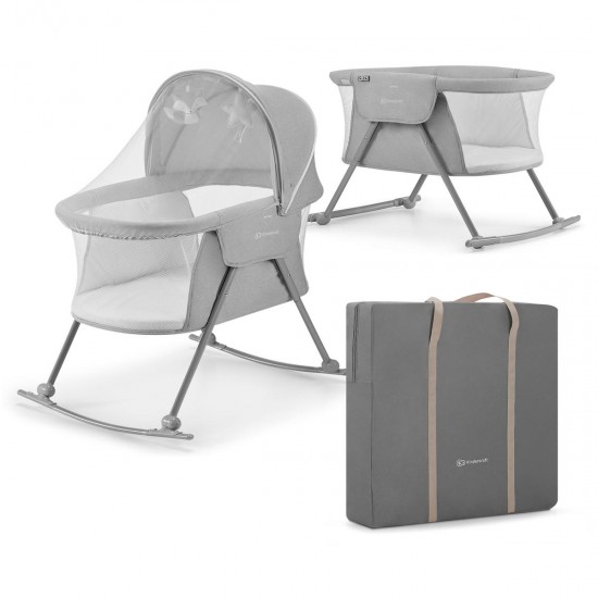 Kinderkraft LOVI 3-in-1 Rocker Crib, Grey