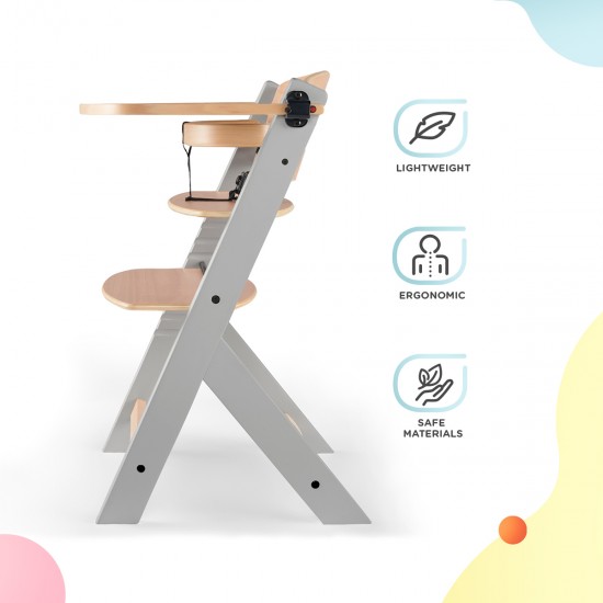 Kinderkraft ENOCK Highchair, Grey/Natural